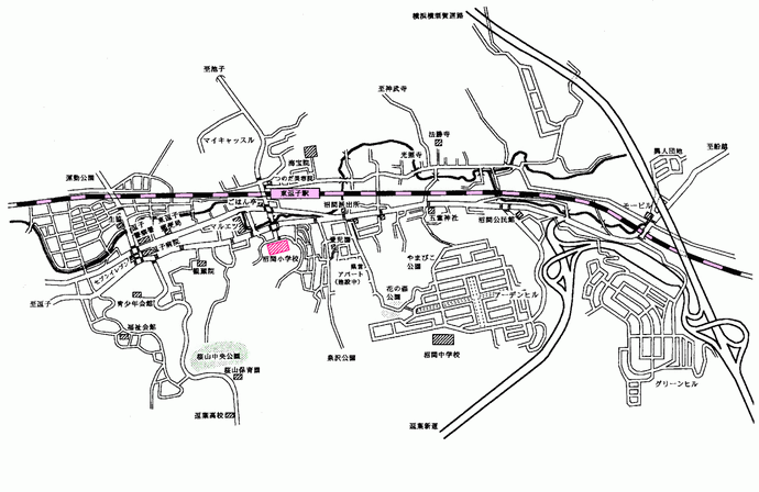 地図：沼間小学校周辺